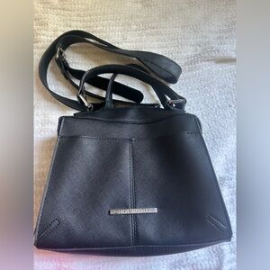 Steve Madden Black Satchel with Sleek Metal Detail